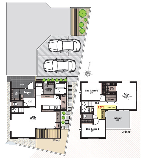 小田原市栢山　新築戸建　全2棟1号棟
