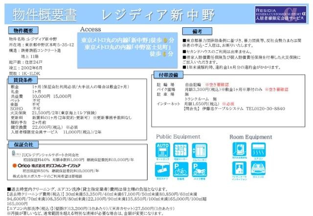 レジディア新中野(レジディアシンナカノ)のその他