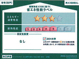 【新築分譲住宅】ふじみ野市北野2丁目2116番の省エネ性能ラベル