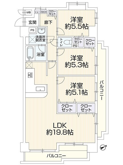 シティマンション春日の間取り|間取り