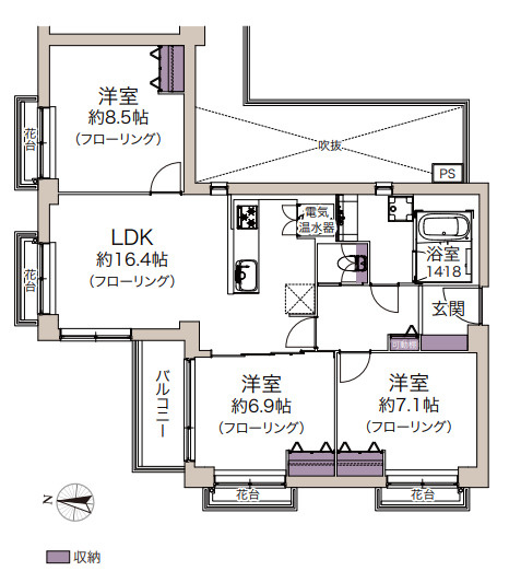 御影山手アーバンライフの間取り