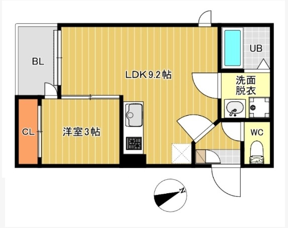 R-smart 九産大前Ⅲの間取り|使いやすい間取りです。