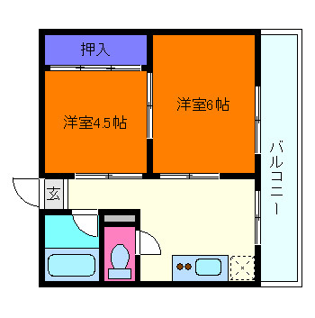 アバントコート摩耶(旧ハイツ芳洋)の間取り