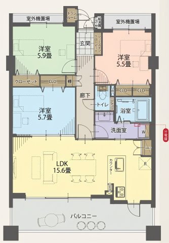 【間取り】 | コアマンション下大利ネクステージ | 家族構成やライフスタイルに合わせやすい、魅力的な間取り☆