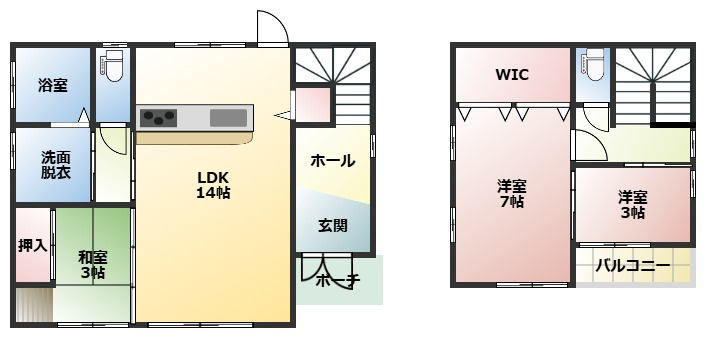北諸県郡三股町大字餅原の中古一戸建の間取り