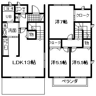 【間取り】 | ふぁみりありんくうB棟