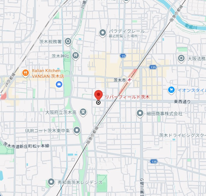リバーフィールド茨木の地図