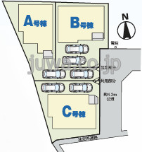 【新築分譲住宅】朝霞市幸町2丁目77番の区画図