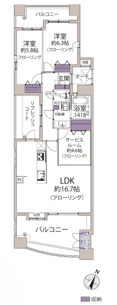 【間取り】 | アドリーム天神☆仲介手数料無料☆