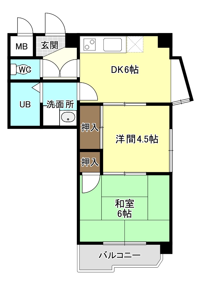 名古屋市天白区元八事４丁目の賃貸マンションの間取り