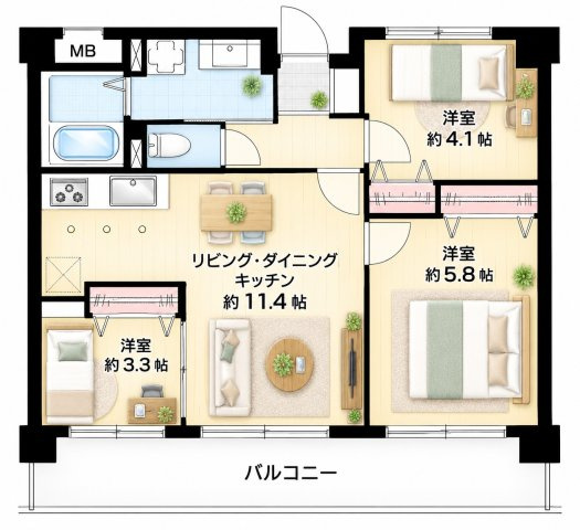 【間取り】 | 中山南パーク・ホームズ