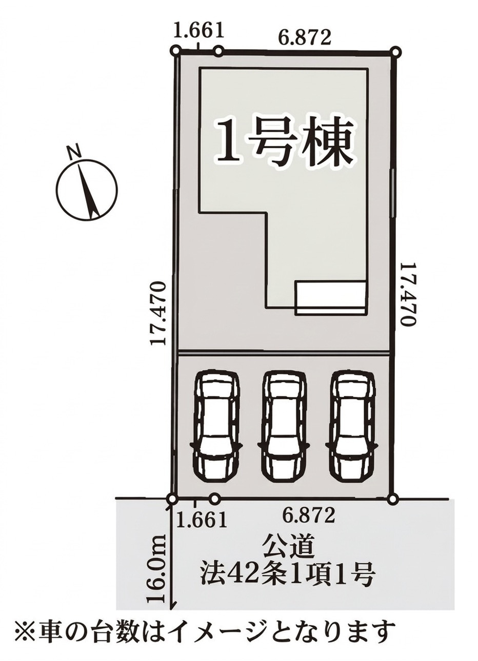 [新築住宅] 深谷市国済寺 全1棟の区画図