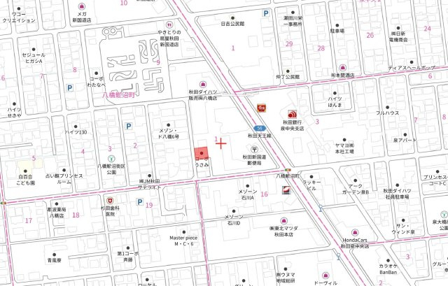 秋田市八橋鯲沼町　売地の地図