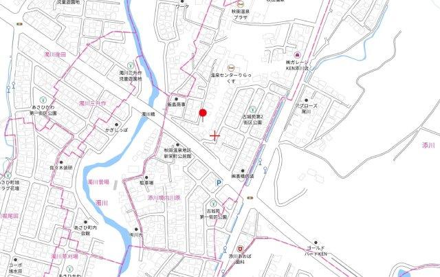 秋田市添川字堺内　売地の地図