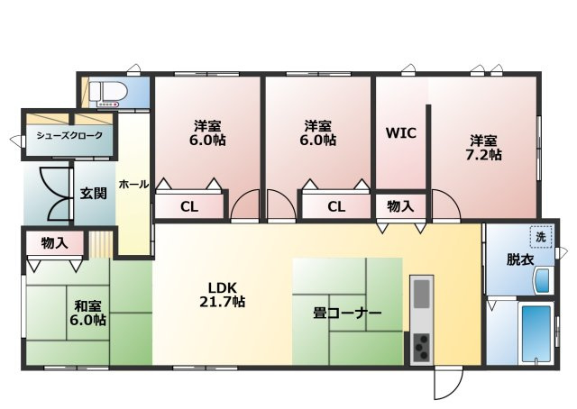 【間取り】 | 北区植木町富応 | ☆平屋の4LDK戸建て☆