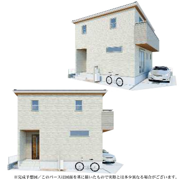 三郷市　戸ケ崎4丁目　新築戸建の外観パース|完成予想図です