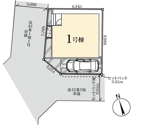 三郷市　戸ケ崎4丁目　新築戸建の区画図|区画図です