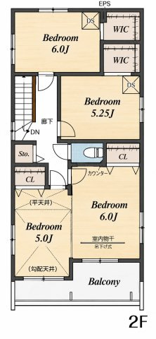 ふじみ野市大井2丁目　4号棟の間取り