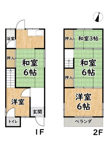 明石市中朝霧丘/中古戸建【収】の間取り