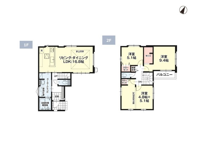 福岡市南区桧原1丁目第3-1棟（1号棟）の間取り|全居室収納付きで便利です。