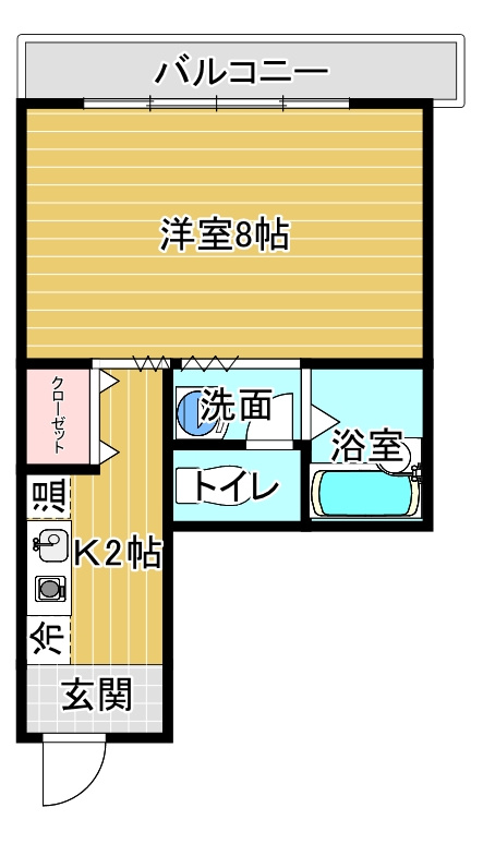 ワンルームアパートメントＵＥＨＩＲＡの間取り