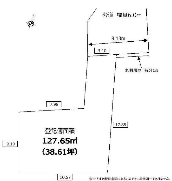 敷地面積38.61坪　売地　富士見市水子