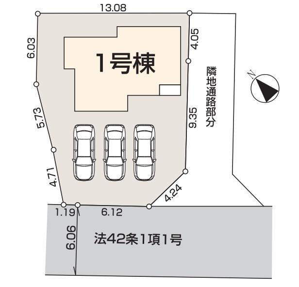 八王子市　石川町　新築一戸建て　４期の区画図|～南西側6ｍ道路に面しています～