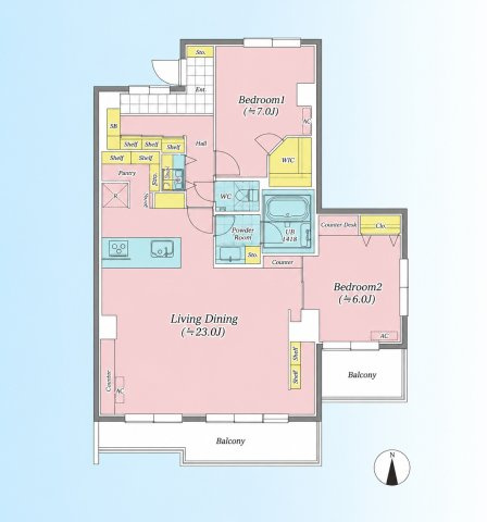 マンション雅叙苑5号棟の間取り