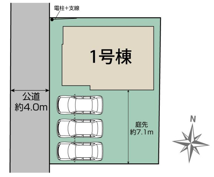 小田原市栢山　新築戸建　全1棟1号棟の区画図