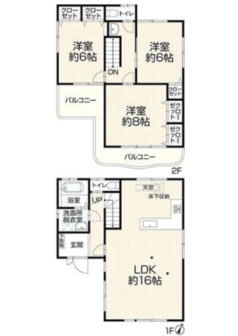 片山町1丁目の間取り|全居室6帖以上、家族で広々と使えます
