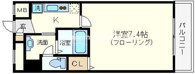 リアンジェ難波の間取り