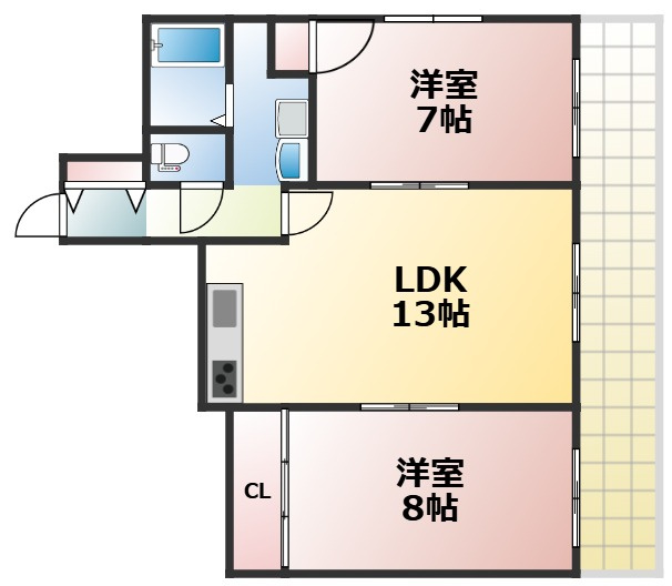 【間取り】 | エレガンス真田山　仲介手数料無料