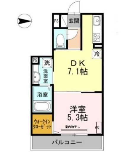 川崎市多摩区登戸のアパートの間取り