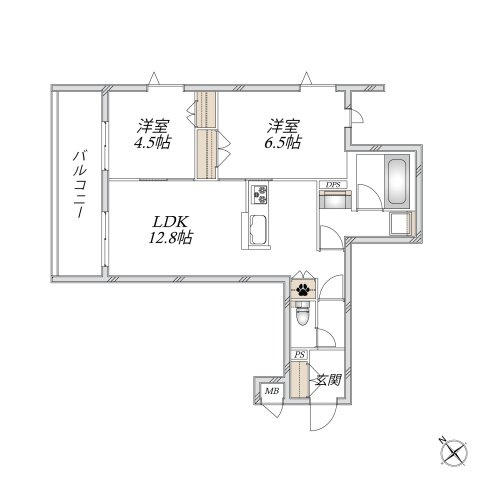 【間取り】 | GRAND　OAK　空 | 12帖超のLDKをはじめ、ゆったりとしたお部屋です