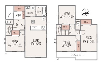 水戸市千波町420番　新築戸建て　B号棟　の間取り|間取り図です♪
実際の空間の広さや陽当たり、風通しなどは現地でご確認できます♪
