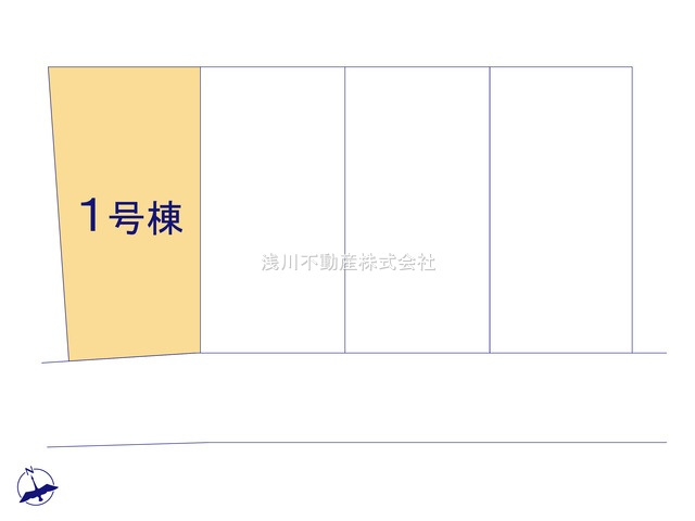 八王子市　兵衛　新築一戸建て　２期の区画図|～全4棟の新しいコミュニティーが誕生　南道路に面している整形地～