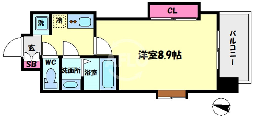 Luxe難波西Ⅲの間取り|Luxe難波西III（ラグゼ難波西III）　開放感ある間取り