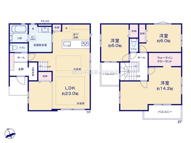 八王子市　兵衛　新築一戸建て　２期の間取り|～南向き3LDK　開放感のあるワンフロアリビングの間取り　4LDKにも間仕切りが可能です～