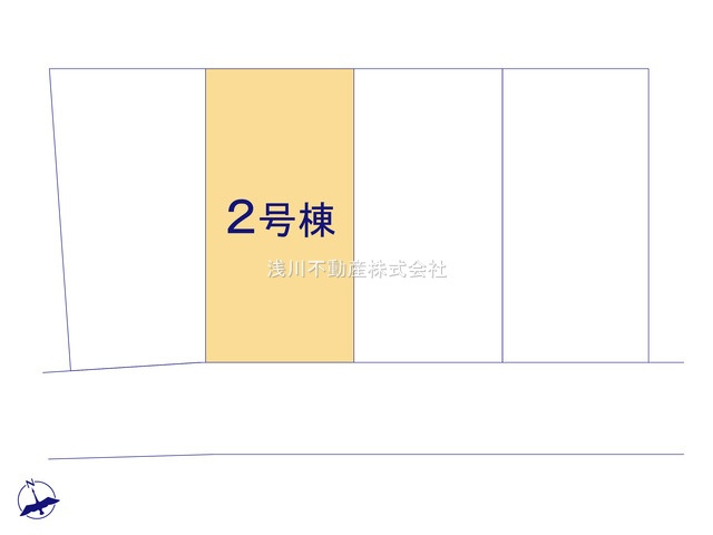 八王子市　兵衛　新築一戸建て　２期の区画図|～全4棟の新しいコミュニティーが誕生　南道路に面している整形地～