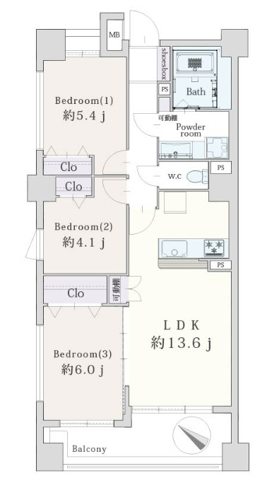 ヴィルヌーブ鷺沼コリーヌの間取り