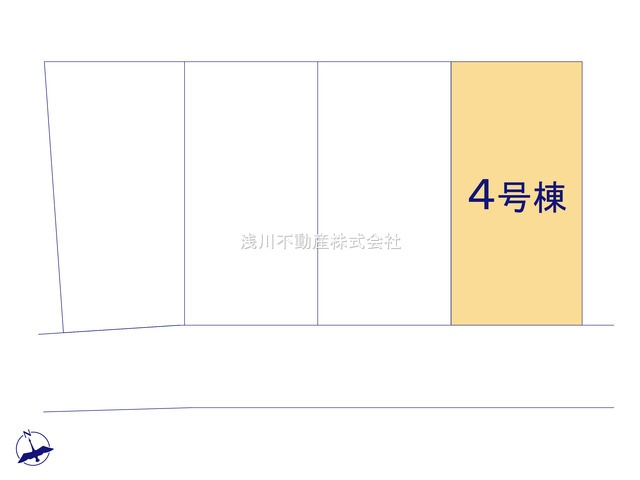 八王子市　兵衛　新築一戸建て　２期の区画図|～全4棟の新しいコミュニティーが誕生　南道路に面している整形地～