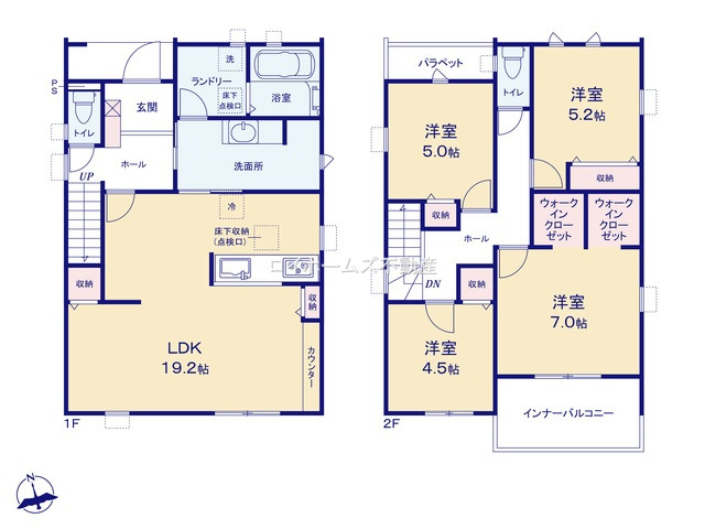 【間取り】 | 知立市来迎寺町古城43-5『仲介料無料』新築戸建て | 3号棟