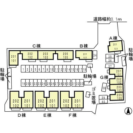 レシェンテ茨木　Ｃ棟の区画図