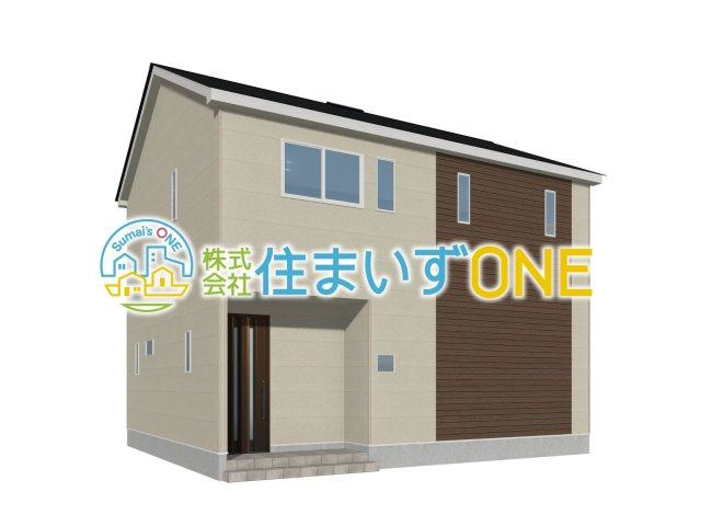 【外観パース】 | 【新築分譲住宅　～クレイドルガーデン～】 寒河江市南町　第2　☆全3棟☆ | ☆1号棟☆
4ＬＤＫ
駐車3台可◎
周辺環境に溶け込みやすいシンプルなデザインが魅力です！