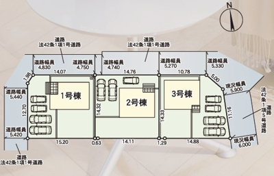 【区画図】 | 【新築分譲住宅　～クレイドルガーデン～】 寒河江市南町　第2　☆全3棟☆ | 全3区画の分譲住宅です♪