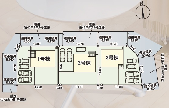 【区画図】 | 【新築分譲住宅　～クレイドルガーデン～】 寒河江市南町　第2　☆全3棟☆ | 全3区画の分譲住宅です♪