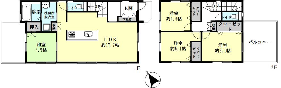 神戸市西区上新地１丁目戸建の間取り