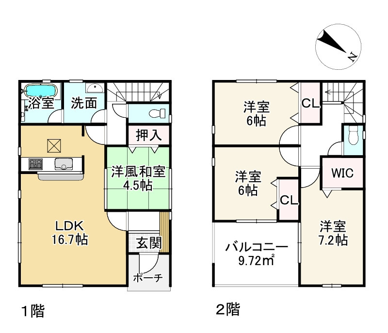 野洲市近江富士３丁目　中古戸建の間取り