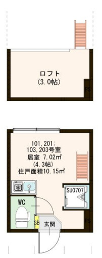 新宿区西落合２丁目のアパートの間取り|

