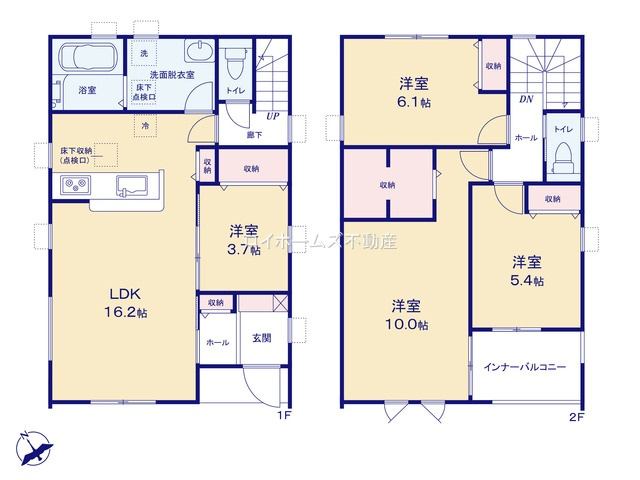 【間取り】 | あま市七宝町鷹居３丁目110-1『仲介料無料』新築戸建て | 1号棟